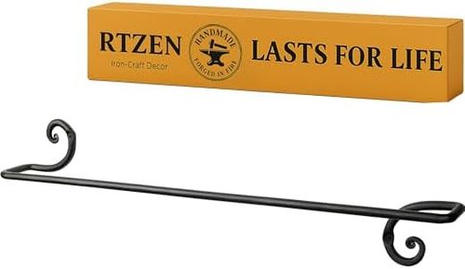 RTZEN Swirl Bathroom Towel Holder - Wrought Iron Matte Black Towel Bar Wall Mount Rod - Home Decor Kitchen Towel Hanger - 24" Handmade Bar (Large)
