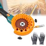 StyBtt Drill Bit Sharpener Grinder, New Drill Sharpener Machine, Grinding Attachment for Angle Grinder, Suitable for 2-13mm Drills and 115/125mm Grinding Wheels Angle Grinders, with Gloves (Orange)