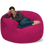Chill Sack Bean Bag Chair: Giant 5' Memory Foam Furniture Bean Bag - Big Sofa with Soft Micro Fiber Cover - Magenta