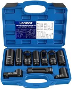 HAOBOOT Oxygen Sensor Socket Set O2 Removal Tool for 3/8'' 1/2'' Drive (10)
