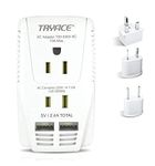 Upgraded 2000W 220V to 110V Voltage Converter Step Down Voltage for Hair Dryer,Straightener,Curling Iron,Cell Phone Power Converter with 2-Port USB and UK/AU/US/EU 10A Plug Adapter, White