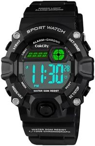 CakCity Kids Digital Sports Watch for Boys – Camouflage LED Waterproof Military Watch with Alarm, Stopwatch & Soft Silicone Band, Ages 5–10