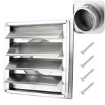 Cenipar Dryer Vent Cover,304 Stainless Steel Outside Vent Cover with Moving Lamellas and Screen (4-inch)