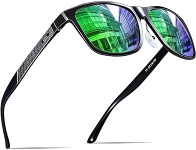 ATTCL Men's Retro Metal Frame Driving Polarized Sunglasses For Men 8587 Green