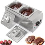 Dyna-Living Chocolate Melting Pot 2-Tanks Commercial Chocolate Tempering Machine, 1000W Chocolate Tempering Pot for Melting Chocolate, Electric Chocolate Melter Pot Chocolate Warmer for Milk Coffee