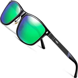 ATTCL Men's Driving Polarized Sunglasses For Men - Al-Mg Metal Frame Ultra Light (7001 Green)