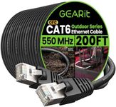 GearIT Cat6 Outdoor Ethernet Cable (200ft) 23AWG Pure Copper, FTP, LLDPE, Waterproof, Direct Burial, In-Ground, UV Resistant, POE, Network, LAN, Internet, Cat 6, Cat6 Cable - 200 Feet