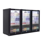 Baridi Back Bar Drinks Fridge/Cooler with Double Glazed Glass Hinged Door & Security Lock for Commercial & Domestic Settings 307L, Black – DH336