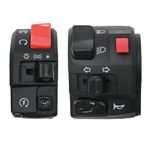 Vkinman 1 Pair 7/8" 22mm Motorcycle Handlebar Switch Left & Right Side ATV Horn Button Electric Turn Signal Fog Lamp Warning Light