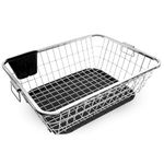 TEKCOOL Stainless Steel Utensils Basket Drainer & Dish Drainer Basket for Kitchen/Utensil Stand for Kitchen/Dish Drying Rack with Drainer/Dish Rack(Size- 56x43x23 CM/Chrome Finish).