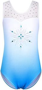 HOZIY Gymnastics Leotards for Toddler Girls 2-3t 18-24 Months Toddlers Diamond Snowflake Embroidery White Blue Gradients