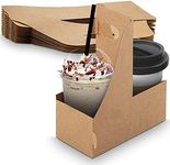 MT Products 2 Cup Kraft Paperboard Small Drink Carrier with Convenient Handles - Size 7.625" X 3.75" X 8.875" (Pack of 15) - Made in The USA