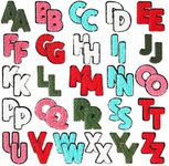 Bright Creations 52 Pieces Iron On Letters for Clothing, 2 Sets A-Z Chenille Letter Patches for Jackets & Denim, 5 Colors (1 Inch)