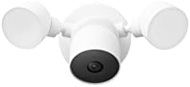 Google Nest Cam with Floodlight - Outdoor Camera - Floodlight Security Camera - Wired, Snow, 1 Count (Pack of 1)