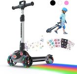 Electric Scooter for Kids Ages 3-12, Kids Scooter with Bluetooth Music Speaker, LED Light-up Wheels, Thumb Accelerator and 3 Adjustable Heights, iScooter iK2 Foldable Kids Scooter, Gift for Boys Girls