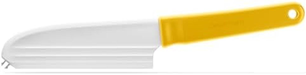 Dreamfarm Knibble Lite | Non-Stick Cheese Knife with Stainless Steel Forks | Multi-Functional Kitchen Knife with Unique Ridged Blade | Perfect for Slicing, Spreading and Serving | Yellow