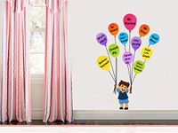 Decal O Decal ' Balloon Boy Cartoon Motivational ' Wall Stickers (Width-65cm XHeight -95cm) (Pack of 1) (PVC Vinyl -Multicolor)