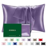 SGMSILK Mulberry Silk Pillowcase for Skin and Hair Health, Luxury 22 Momme 6A+ Mulberry Silk Pillow Cover with Hidden Zipper, Single-Sided Silk Pillow Case,1 Pack(Queen 20"x30", Dark Purple)