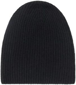 NAADAM Signature 100% Cashmere Ribbed Beanie, Unisex, Black