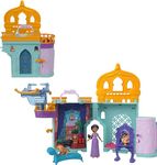 Mattel Disney Princess Jasmine Doll House Stackable Castle with Small Jasmine Doll, 2 Character Friends & 7 Accessories