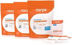 Carpe On-the-Go Antiperspirant Underarm Wipes (Pack of 3 Boxes) for Sweat Blocking, Deodorizing, and Cleansing When You're On the Move - 45 Residue Free, Individually Wrapped Wipes