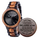 BOBO BIRD Wooden Watches for Men Personalized Customized Wood Watch Gift Ideas for Dad Husband Son Boyfriend for Birthday Anniversary Graduation or Christmas (to My Fiance)