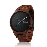 ZEITHOLZ Wood Watches for Men, Wooden Watch, Gifts, Big face, Analog Watch, Stolpen Collection 42mm, 100% Natural Wood with Japanese Quartz Movement. (Black)