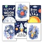 6 Reversible 8x10 Space Decor For Boys Room Prints, Space Themed Bedroom Decor, Outer Space Room Decor, Space Birthday Decorations, Space Poster For Boys Room, Space Theme Classroom Decorations