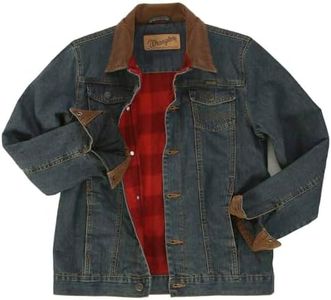Wrangler Boys' Big Western Lined Jacket, Sherpa Rustic Blue, Large