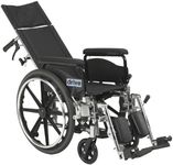 Drive Medical PLA420RBDFA Viper Plus GT Full Reclining Wheelchair with Detachable Full Arms, Black