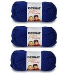 Bernat 16112828134-B Softee Chunky Yarn (3 Ball Pack), Royal Blue, 3 Piece