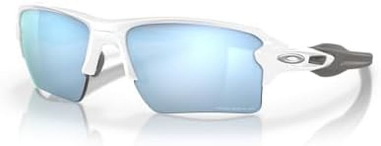 Oakley Mens OO9188 Flak 2.0 XL Rectangular Sunglasses, Polished White/Prizm Deep H2O Polarized, 59 mm