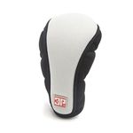 sourcing map Black White Zipper Closure Microfiber Car Gear Shift Knob Cover