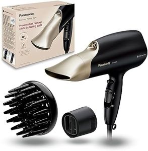 Panasonic - EH-NA67-K825 | Sèche-cheveux, Technologie nanoe, Évite d'abîmer les cheveux tout en protégeant le cuir chevelu, Embout oscillant, Diffuseur, Concentrateur, Touche Air Froid, Noir mat et Or