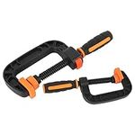 2Pcs Industrial Strength C Clamp Set 2 Inch 3 Inch Adjustable C Clamp Plastic Woodworking C Clamps