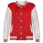 A2Z 4 Kids Kids Girls Boys Baseball Jacket Varsity Style - B.B Plain Jacket Red. 5-6
