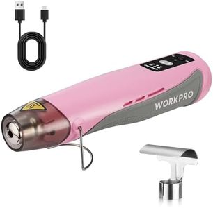 WORKPRO 7.2V Mini Cordless Heat Gun, 680℉ Hot Air Gun with Reflector Nozzle, 3 Temp Settings - Cool Air, 302℉/680℉, Fully Ceramic Heating Core for Halloween Crafts & DIY Embossing