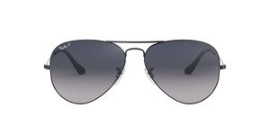 Ray-Ban RB3025 Classic Aviator Sunglasses, Gunmetal/Polarized Blue Gradient Grey, 58 mm