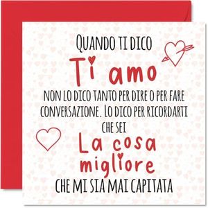 Simpatico Biglietto di Anniversario - La Cosa Migliore di Sempre - Sincero Biglietto di Anniversario di Matrimonio per Donne Uomini Lei Lui, Biglietti d'auguri 145 mm x 145 mm per la Fidanzata.