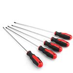 Feihoon 5 pcs Extra Long Torx Screwdriver Set, T15-T30 Magnetic Screwdrivers Shank Length 12"/300mm Total Length 16"/400mm Security Tamper Proof S2 Steel Home Repair Hand Tools