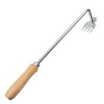 Global Nature Agro Garden Weeding Tool with Wooden Handle || Weeder Hand Tool 4 Claws || High Carbon Steel || Manual Weed Puller for Lawn and Garden || Gardening Tools || Weed Removal Tool