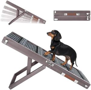 Pawaboo 2026 Upgraded Dog Ramp for Couch, Foldable Small Dog Ramp for Sofa, 4 Adjustable Height from 13'' to 21", Portable Stable Pet Step with Non-Slip Pad, Pet Ramps Use for Couch Stairs,Grey Purple