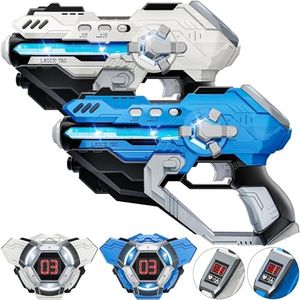 IJO Laser Tag Guns Set of 2 Laser Tag with Digital LED Score Display Vests for Teens, Family and Adults Fun,Birthday Gift Toys for Kids Ages 6 7 8 9 10 11 12+Year Old Boy & Girls