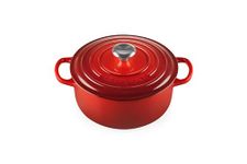 Le Creuset Signature Cast Iron Round Casserole, 20 cm - Cerise