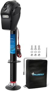 POLESTAR Electric Trailer Jack, 5000lbs Electric Power A-Frame Tongue Jack with Waterproof Protective Cover & LED Light for Travel Trailer Camper, RV, 12V DC with Hard Wiring, 9"-27" Lift