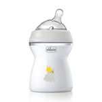 Chicco Natural Feeling Anti-Colic Baby Bottle for 2+ Months, 250 ml, with Soft Silicone Teat and Double Valve, Natural and Instinctive Feel When Vacuuming, Plastic Bottle