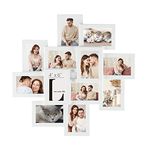 SONGMICS 12-Photo Collage Picture Frames,4 x 6 Inches Wall-Mount Photo Frame,White URPF22WT