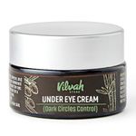 Vilvah Store Under Eye Cream | For Dark Circles, Eye Puffiness, Fine Lines & Wrinkles | Minimizes Darkened, Stressed Appearance, Wrinkles, Puffiness Around the Eye | With Natural Ingredients, 20ml