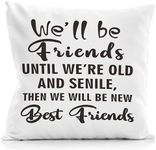 NATSUNO Friends Pillow Covers 18X18,Best Friend Pillow Case,Friendship Gifts,Friendship Gifts for Women Friends,Long Distance Relationship Gifts