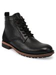 Teakwood Genuine Leather High Ankle Classic Boots Shoes for Men(Black)